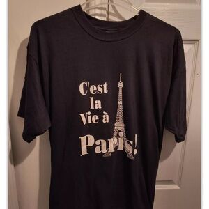 The Eiffel Tower "C'est la Vie Paris"Black T-shirt